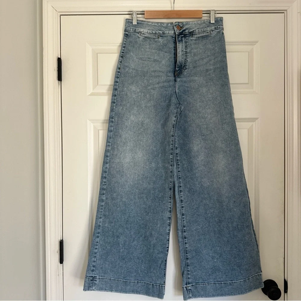 LC Lauren Conrad High Rise Wide Leg Light Blue Jeans - Picture 1 of 6